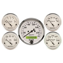 Load image into Gallery viewer, AutoMeter Old Tyme White 5 Pc Kit-Elec Speed (Km/H)/Elec Oil Press/Water Temp/Volt/Fuel Level (1602-M)