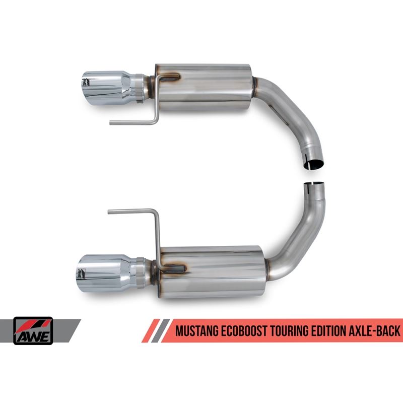 AWE Touring Edition Axle-back Exhaust for S550 Mustang EcoBoost - Chrome Silver Tips (3015-32086)