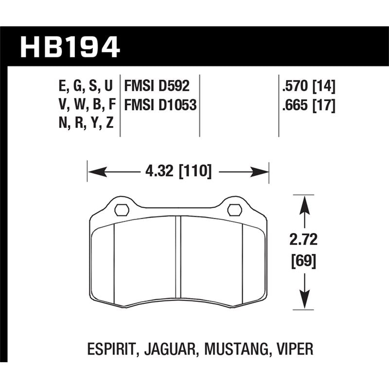 Hawk Performance Performance Ceramic Brake Pads (HB194Z.570)