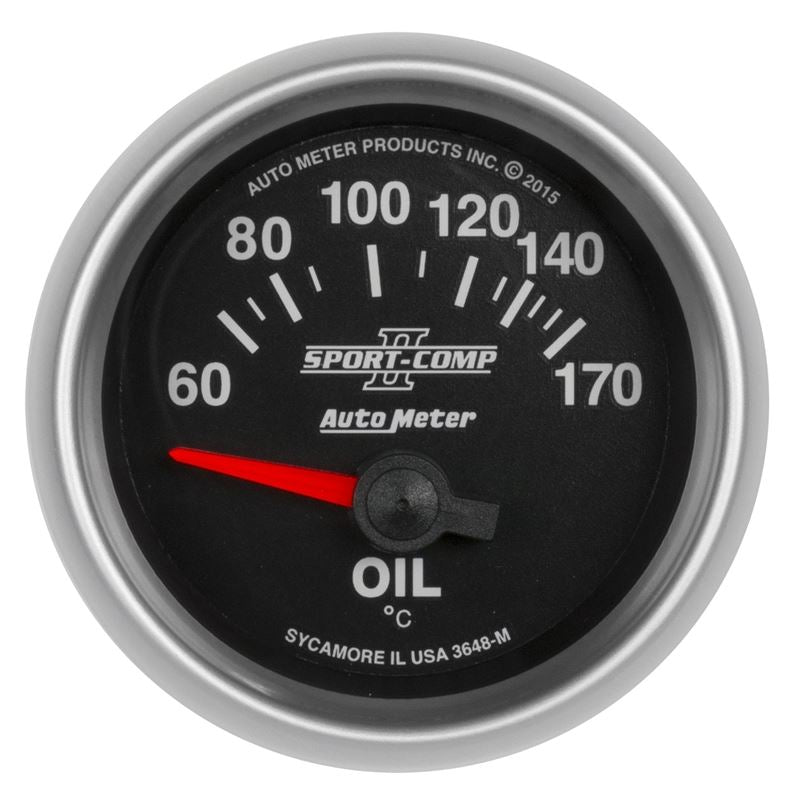 AutoMeter Sport-Comp II Gauge Oil Temp 2 1/16in 60-170f Electric Sport-Comp II (3648-M)