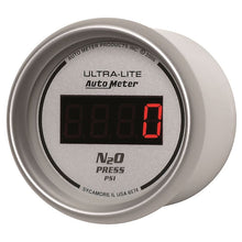 Load image into Gallery viewer, AutoMeter Ultra-Lite 2-1/16in 1600 PSI Digital Nitrous Pressure Gauge - Silver (6574)