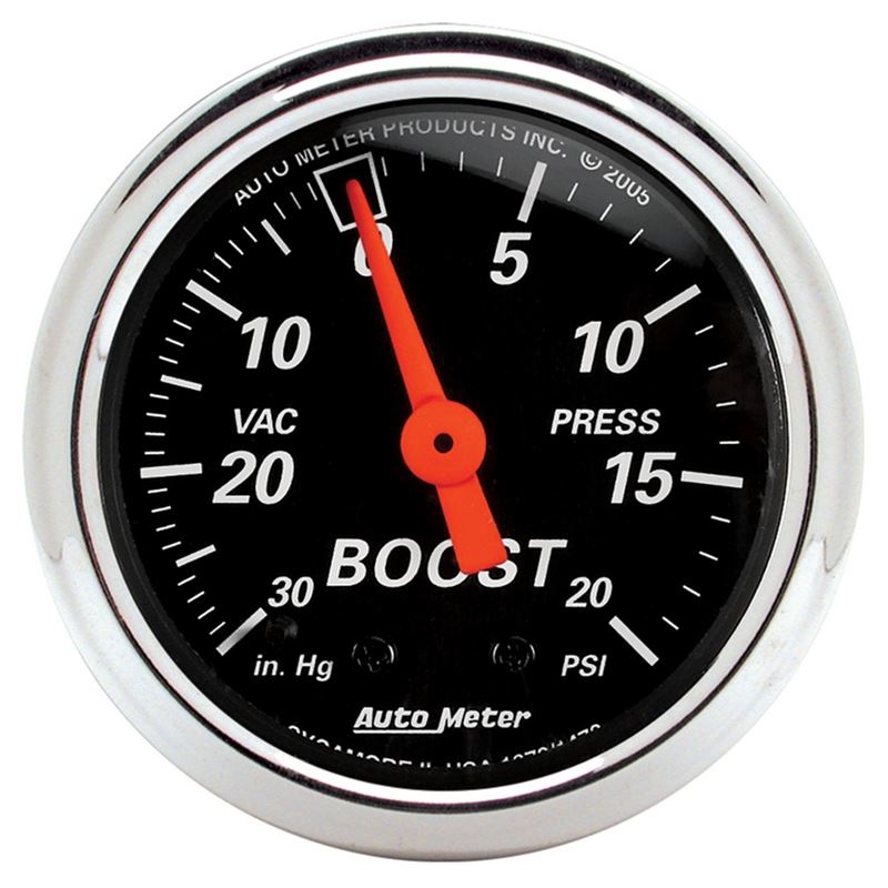 AutoMeter Designer 2-1/16in Mechanical 30 In Hg-Vac / 20 PSI Vacuum/Boost Gauge (1471)