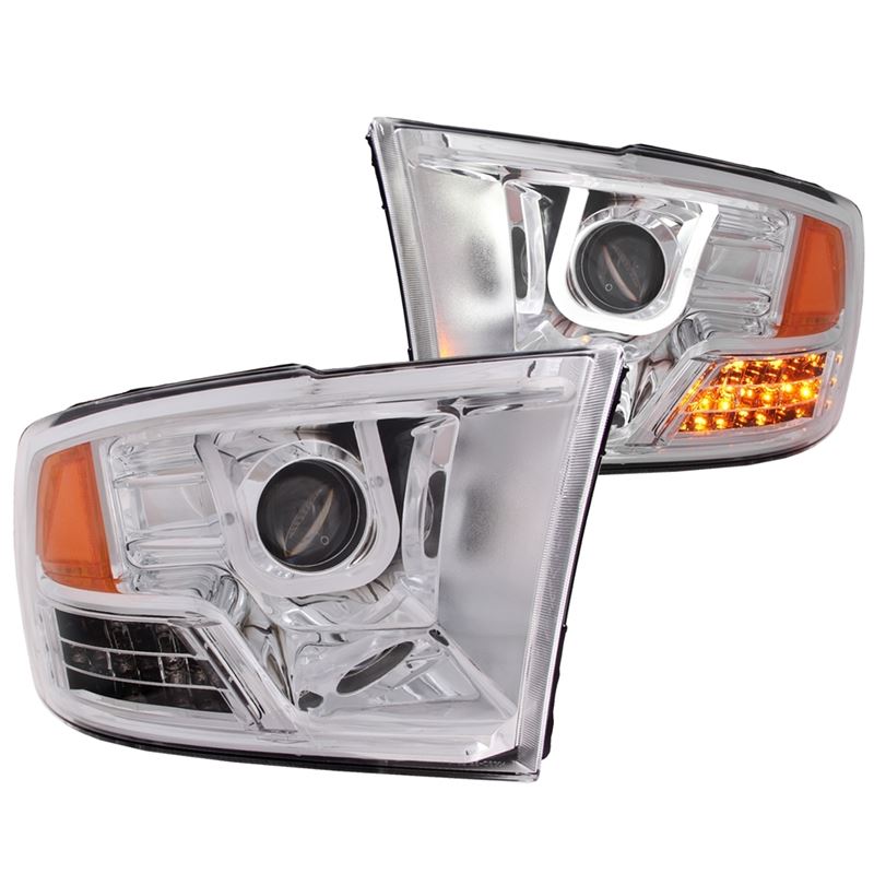 ANZO USA 2009-2016 Dodge Ram 1500 Projector Headlights w/ U-Bar Chrome (111269)