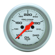 Load image into Gallery viewer, AutoMeter Ultra-Lite 52mm 100-340 degree F Full Sweep Electronic Oil Temperature Gauge (4356)