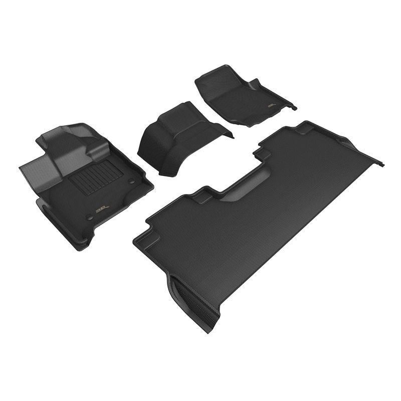 3D Maxpider FORD F-150 SUPERCREW 2021-2024 BENCH SEAT, KAGU BLACK R1 R2 (VINYL FLOOR, W/UNDERSEAT STORAGE) (L1FR17401509)