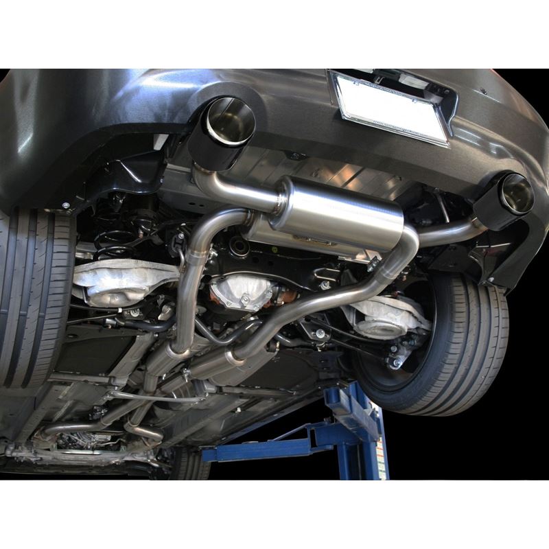 Takeda 2-1/2 IN 304 Stainless Steel Cat-Back Exhaust System w/ Carbon Fiber Tips (49-36103-C)