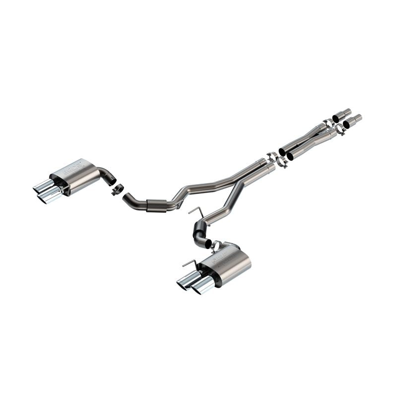 Borla 3 in ATAK Catback Non-Active Exhaust- Chrome Quad Tip for 2024 Ford Mustang GT 5.0L V8 (140970)