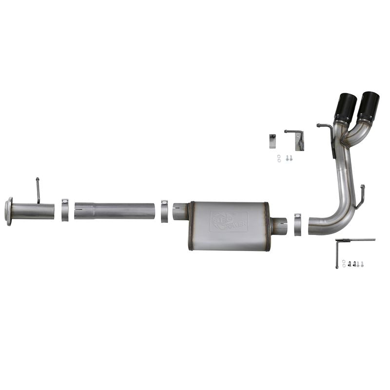 aFe Rebel Series 3 IN 409 Stainless Steel Cat-Back Exhaust System w/Black Tip (49-44061-B)