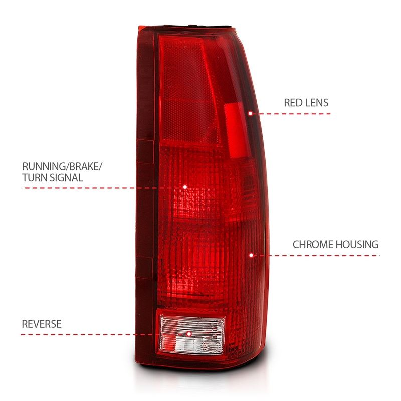 ANZO USA Tail Light Assembly, Red/Clear Lens, OE Replacement, (311301)