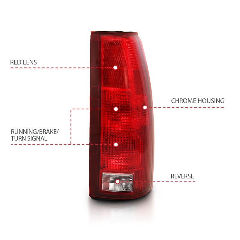 ANZO USA Tail Light Assembly, Red/Clear Lens, w/Circuit Board, OE Replacement, (311300)