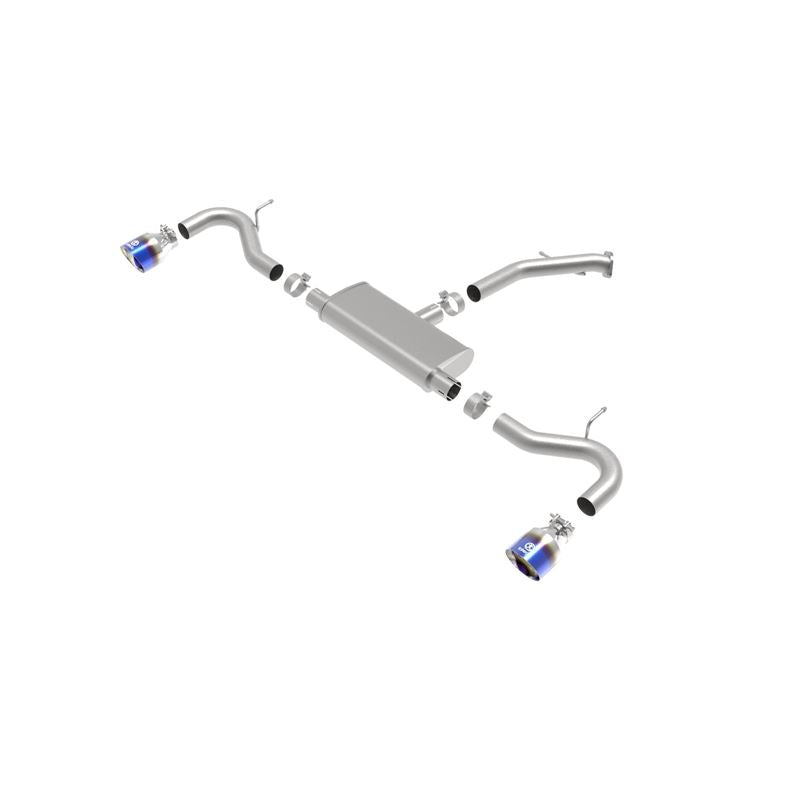 Takeda 2-1/2 IN 409 Stainless Steel Axle-Back Exhaust System w/ Blue Flame Tips (49-47016-L)