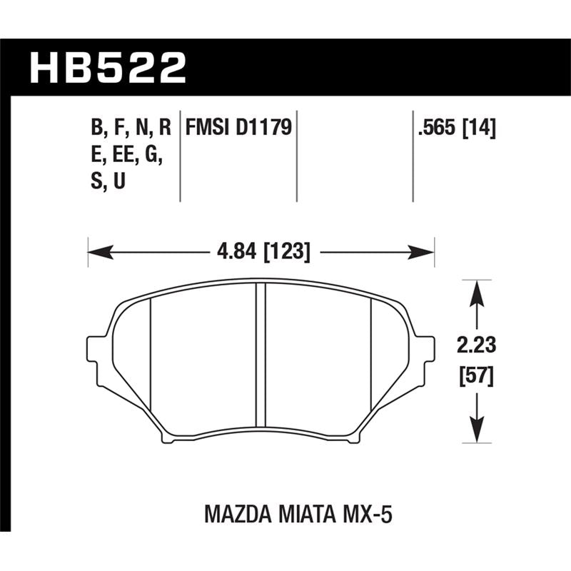 Hawk Performance DTC-70 Brake Pads (HB522U.565)