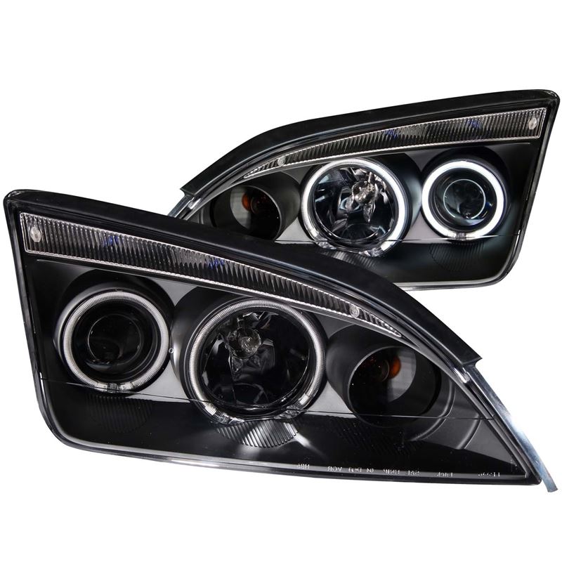 ANZO USA 2005-2007 Ford Focus Projector Headlights w/ Halo Black (121198)