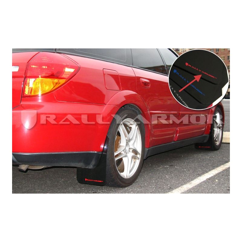 Rally Armor Black Mud Flap/Red Logo for 2005-2009 Subaru Legacy (MF4-UR-BLK/RD)