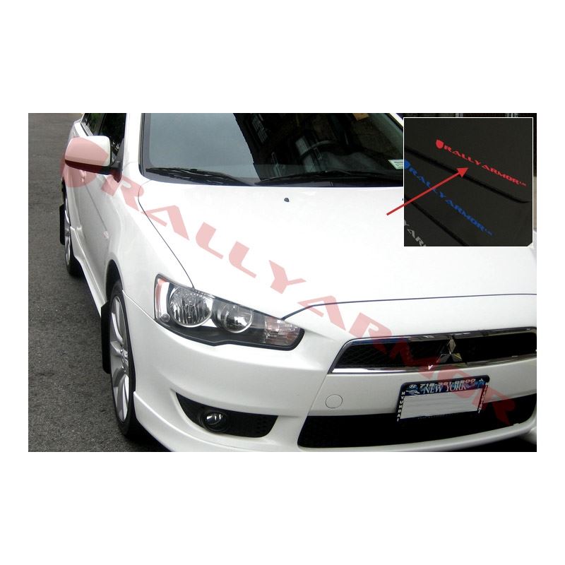 Rally Armor Black Mud Flap/Red Logo for 2009-2015 Mitsubishi Lancer (MF8-UR-BLK/RD)