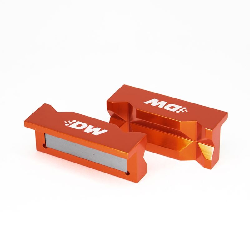 Deatschwerks 4" Aluminum Soft Jaws with Magnet (orange anodized) (6-02-1007)