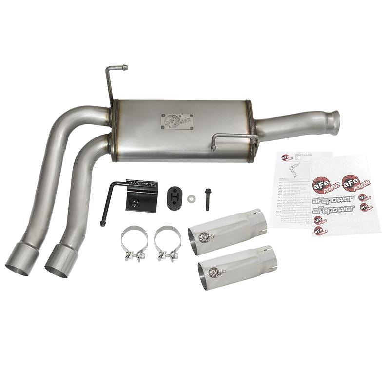 aFe Rebel Series 3 IN to 2-1/2 IN 409 Stainless Steel Cat-Back Exhaust w/ Polish Tip (49-44070-P)