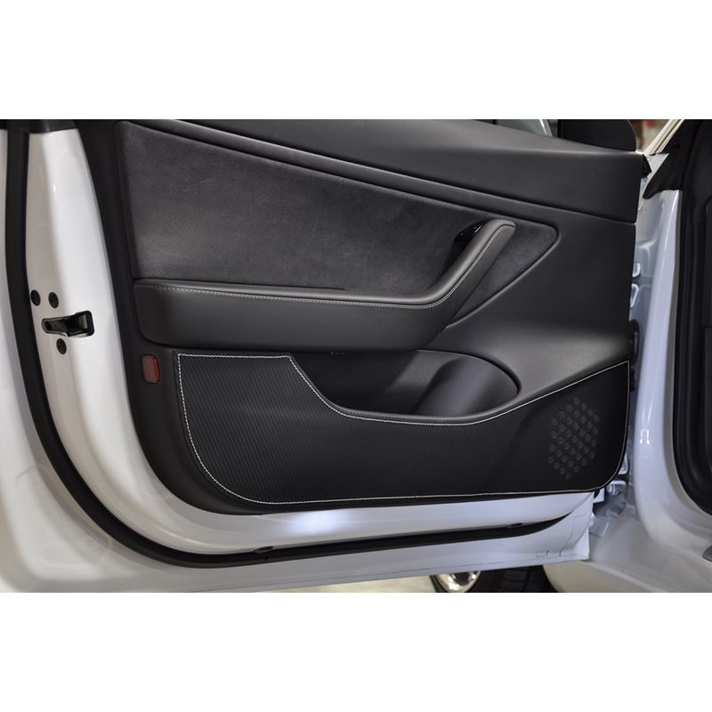 Revel GT Design Kick Panel Cover (White Stitch) 2016-2019 Tesla Model 3 4pc/set(1TR5GDAX01W)