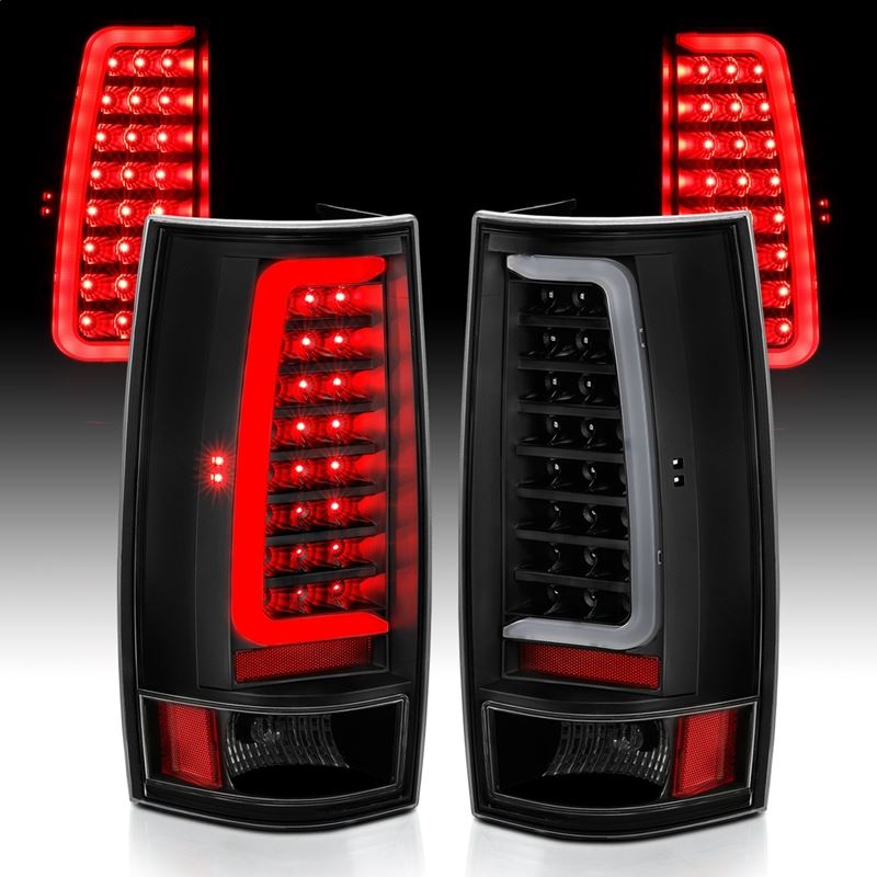 ANZO USA Tail Light Assembly, LED, Clear Lens, Black Housing, w/Plank Style Design, Pair, (311321)