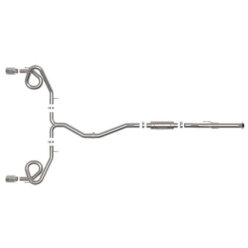 Takeda 2-1/2 IN to 3 IN 304 Stainless Steel Cat-Back Exhaust w/ Polished Tips (49-36630-P)