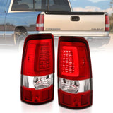 ANZO USA Tail Light Assembly, LED, Red/Clear Lens, Chrome, Pair, (311335)