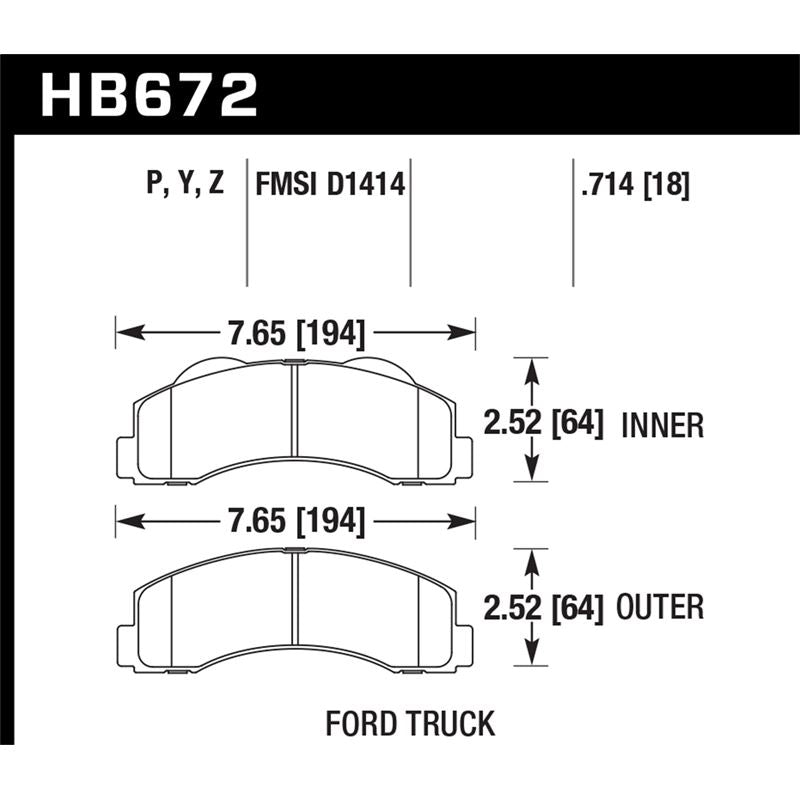 Hawk Performance Performance Ceramic Brake Pads (HB672Z.714)