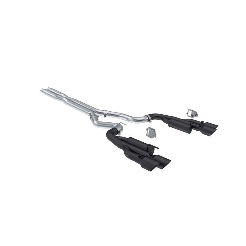 MBRP Exhaust 3in. Cat Back with Quad 4in. Dual Wall Tips Race Version Black Coated (S7282BLK)