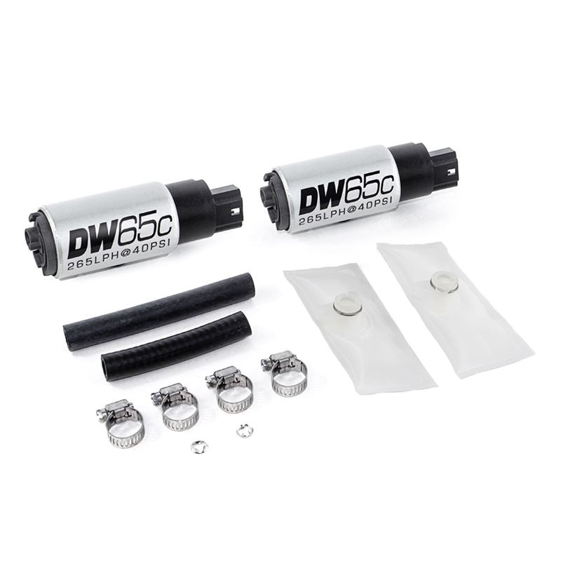 Deatschwerks DW65C series, 265lph compact fuel pump wo/ mounting clips and install kit (dual pumps)(9-651-1013)