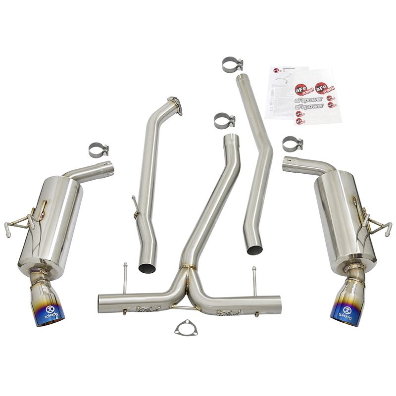 Takeda 304 Stainless Steel Cat-Back Exhaust w/ Blue Flame Tip (49-36615-L)