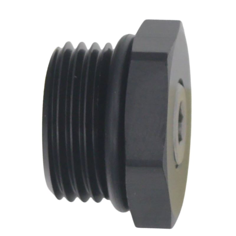 DeatschWerks 8AN ORB Male Plug Fitting with 1/8in NPT Gauge Port - Anodized Matte Black (6-02-0731-B)