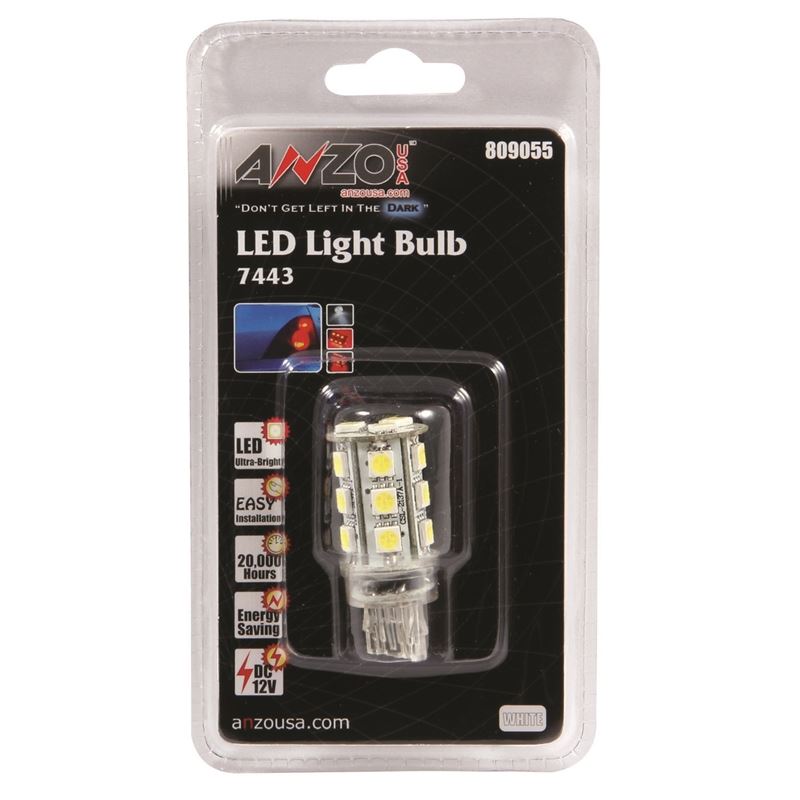 ANZO USA LED Bulbs Universal 7444 White - 18 LEDs 1 3/4in Tall (809055)