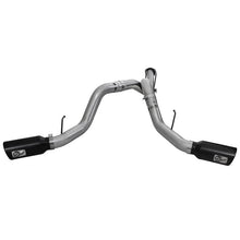 Load image into Gallery viewer, aFe Large Bore-HD 4 IN 409 Stainless Steel DPF-Back Exhaust System w/Black Tip (49-43065-B)