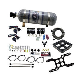 Nitrous Express Dominator Dual Stage Billet Crossbar Nitrous Kit (50-300 & 100-500HP) w/Comp Bottle (66047-12)