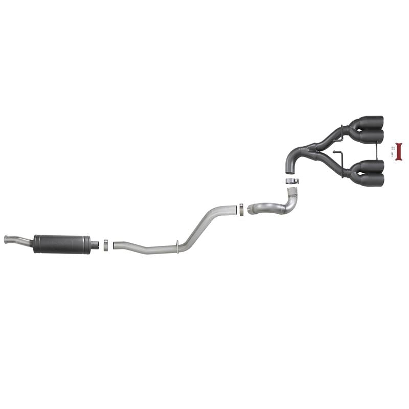 aFe Rebel Series 2-1/2 IN 304 Stainless Steel Cat-Back Exhaust System w/ Black Tip (49-38071-B)