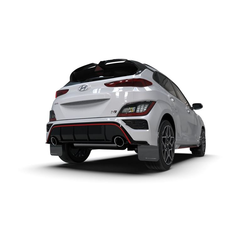 Rally Armor Black Mud Flap/White Logo for Hyundai Kona N 22-23 (MF83-UR-BLK-WH)