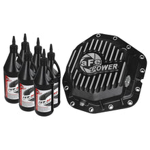 Load image into Gallery viewer, aFe Pro Series Rear Differential Cover Black w/ Machined Fins and Gear Oil (46-70382-WL)