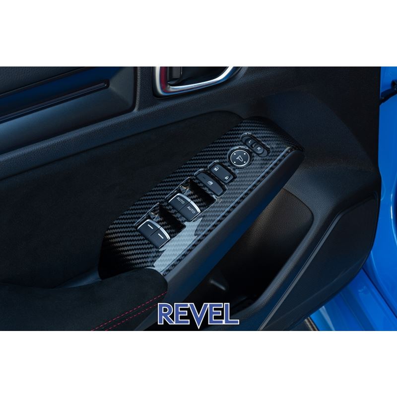 Revel GT Dry Carbon Window Switch Panel Cover - 4 Pieces for 2023+ Honda Civic Type-R (1TR4GT0DH02)