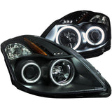 ANZO USA 2008-2009 Nissan Altima (2 Door ONLY) Projector Headlights w/ Halo Black (CCFL) (121395)