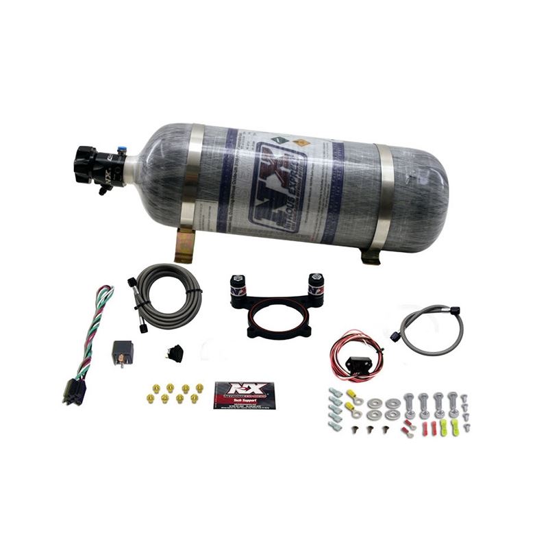 Nitrous Express 11-15 Ford Mustang GT 5.0L Coyote 4 Valve Nitrous Plate Kit (50-200HP) w/Comp Bottle (20948-12)