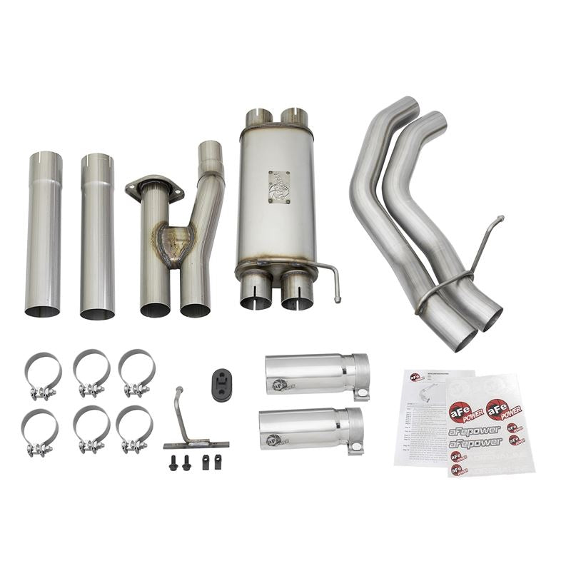 aFe Rebel Series 3 IN 409 Stainless Steel Cat-Back Exhaust System w/Polished Tip (49-43091-P)