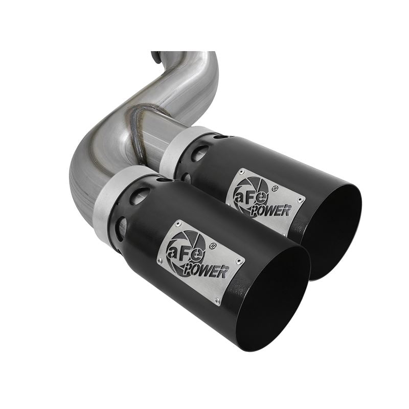 aFe Rebel XD 4 IN 409 Stainless Steel DPF-Back Exhaust System w/Black Tip (49-43102-B)