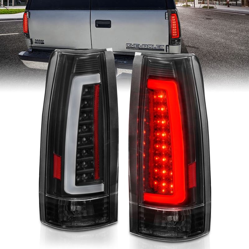 ANZO USA Tail Light Assembly, LED, Clear Lens, Black Housing, Pair, (311344)