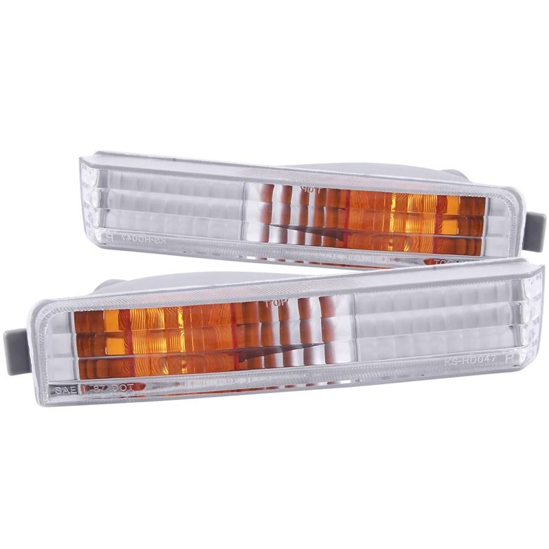 ANZO USA 1990-1991 Honda Accord Euro Parking Lights Chrome w/ Amber Reflector (511006)