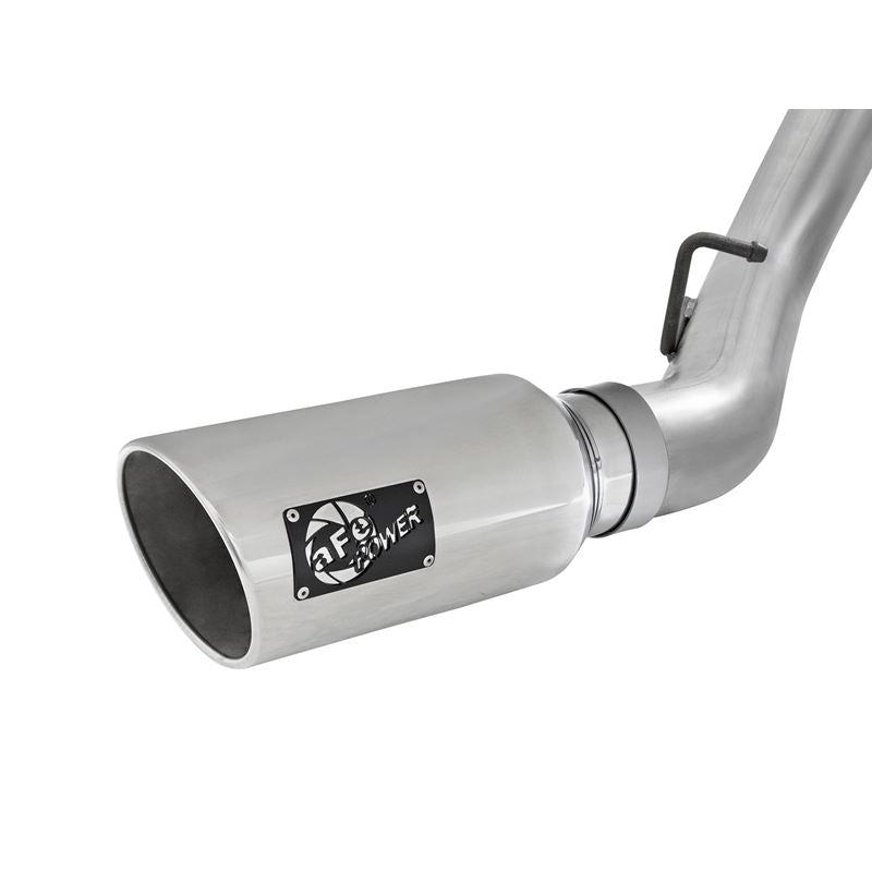 aFe Large Bore-HD 4 IN 409 Stainless Steel DPF-Back Exhaust System w/Polished Tip (49-44080-P)