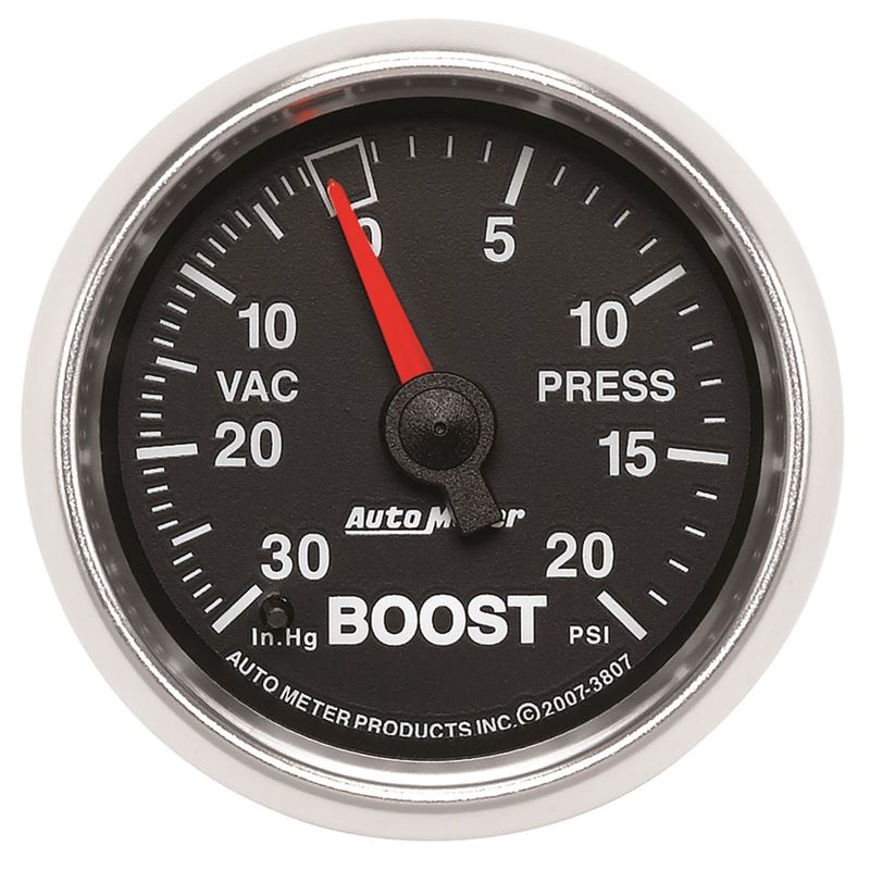 AutoMeter GS 52mm 30 in Hg/20 psi Mechanical Vacuum/Boost Gauge (3807)