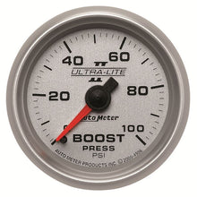 Load image into Gallery viewer, AutoMeter Ultra-Lite II 52mm 0-100 PSI Mechanical Boost Gauge (4906)