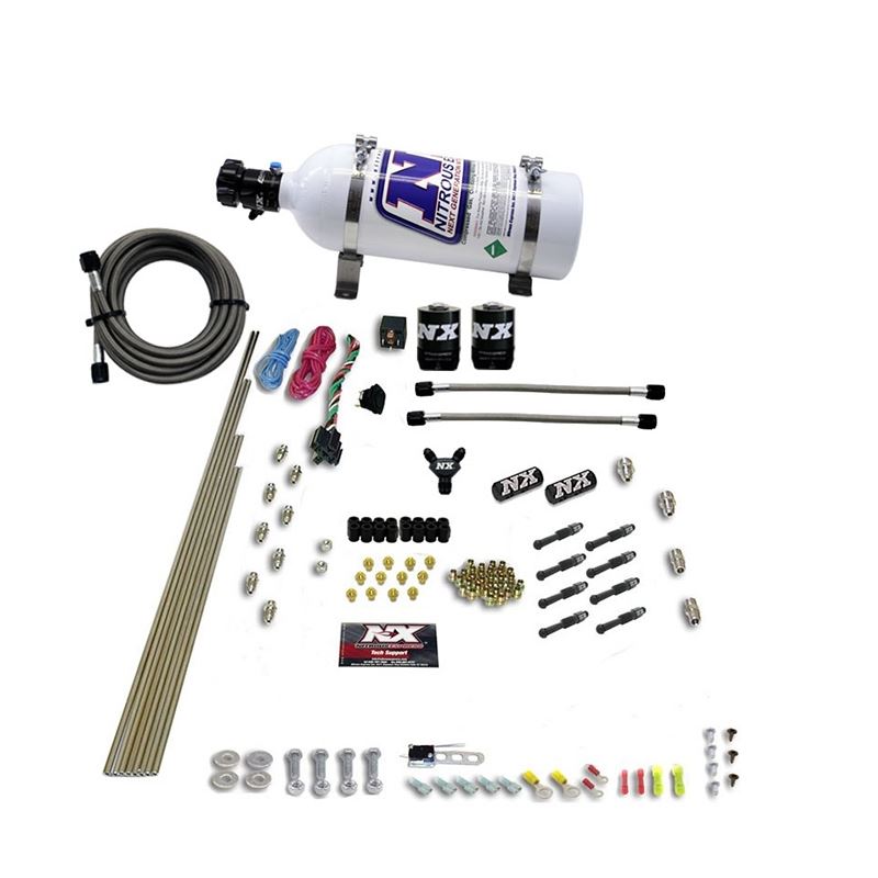 Nitrous Express 8 Cyl Dry Direct Port 2 Solenoids Nitrous Kit (200-600HP) w/5lb Bottle (93006-05)