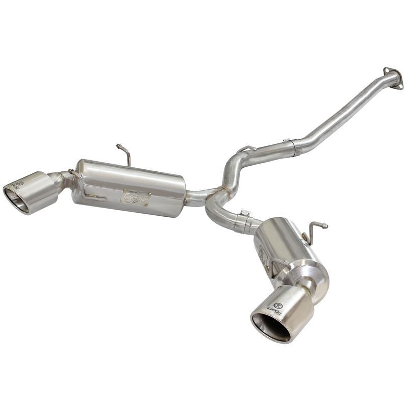 Takeda 2-1/2 IN 304 Stainless Steel Cat-Back Exhaust System w/ Carbon Fiber Tips (49-36023-C)