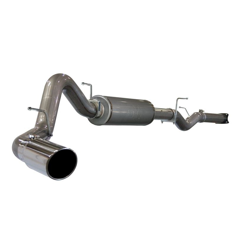 aFe Large Bore-HD 4 IN 409 Stainless Steel Cat-Back Exhaust System w/ Polished Tip (49-44001)