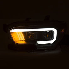 Load image into Gallery viewer, ANZO USA 2016-2017 Toyota Tacoma Projector Headlights w/ Plank Style Design Black/Amber w/ DRL (111379)